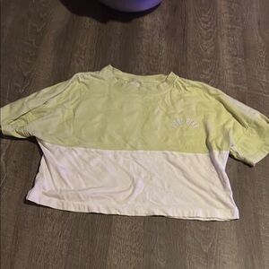 PINK Victoria's Secret Women's green and White Crop Top